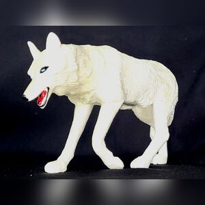 Battat White Wolf Animal Figure,  Blue Eyes